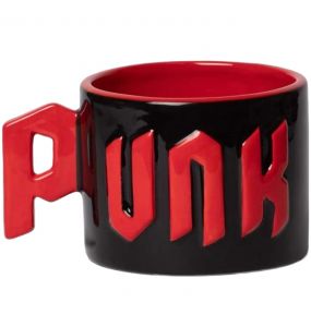 Porcelain 'Punk Statement' Mug with "P" Handle Shaped