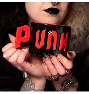Porcelain 'Punk Statement' Mug with "P" Handle Shaped