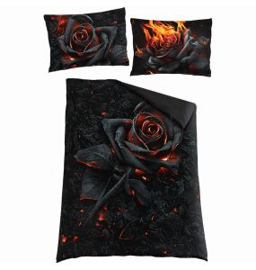 Single 'Burnt Rose' Bedding Set with Pillows