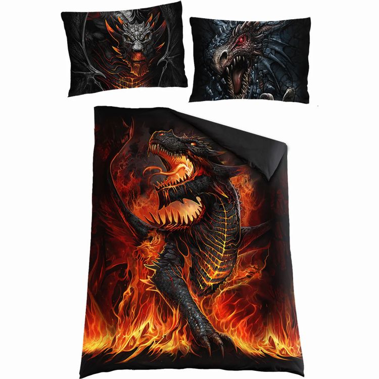 Parure de Lit Single 'Dragonis' avec Taies d'Oreillers