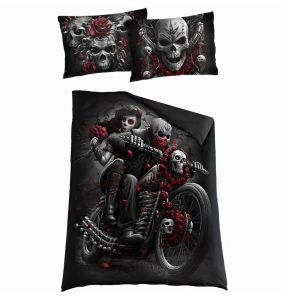 Single 'Skulls N' Roses' Bedding Set with Pillows