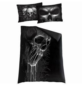 Parure de Lit Single 'Skull Scroll' avec Taies d'Oreillers