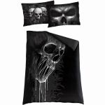 Parure de Lit Single 'Skull Scroll' avec Taies d'Oreillers