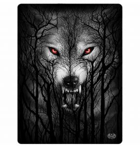 Fleece Blanket 'Forest Wolf' with Double Sided Print