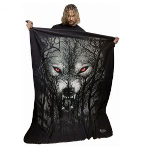Fleece Blanket 'Forest Wolf' with Double Sided Print