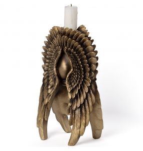 Bougeoir 'Angel Wing' Doré