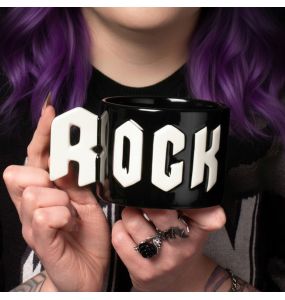 Porcelain 'Rock Statement' Mug with "R" Handle Shaped
