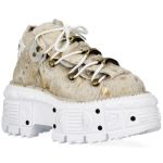 Chaussures New Rock Metallic Dorées et Blanches