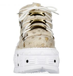 Chaussures New Rock Metallic Dorées et Blanches