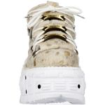 Golden and White New Rock Metallic Shoes