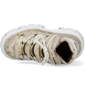 Chaussures New Rock Metallic Dorées et Blanches