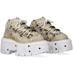 Golden and White New Rock Metallic Shoes