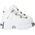 Chaussures New Rock Metallic en Cuir Blanc