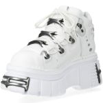 White Leather New Rock Metallic Shoes
