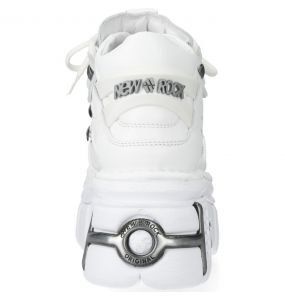 White Leather New Rock Metallic Shoes