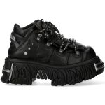 Chaussures New Rock Metallic Fire en Cuir Noir
