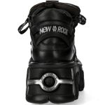Chaussures New Rock Metallic Fire en Cuir Noir