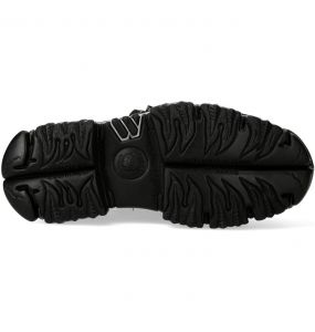 Black Leather New Rock Metallic Fire Shoes