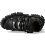 Chaussures New Rock Metallic Fire en Cuir Noir
