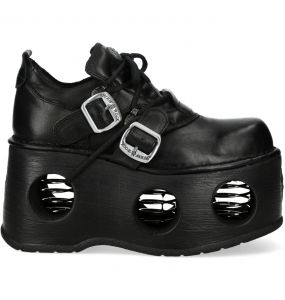 Black New Rock Metallic Platform Shoes