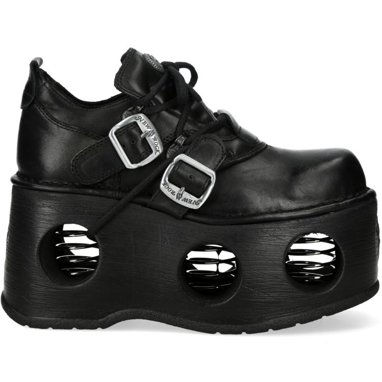 Black New Rock Metallic Platform Shoes