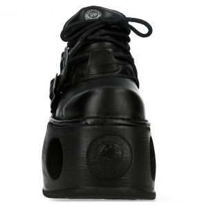 Black New Rock Metallic Platform Shoes