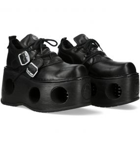 Black New Rock Metallic Platform Shoes