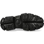 Black Leather New Rock Fire Metallic Shoes