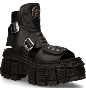 Sandales New Rock Bio en Cuir Vegan Noir