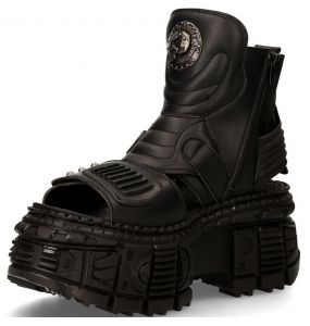 Sandales New Rock Bio en Cuir Vegan Noir