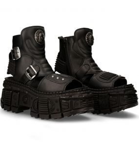 Sandales New Rock Bio en Cuir Vegan Noir