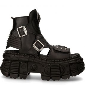 Sandales New Rock Bio en Cuir Vegan Noir