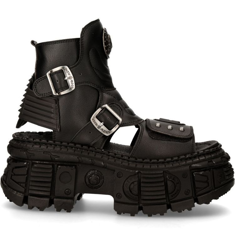 Sandales New Rock Bio en Cuir Vegan Noir
