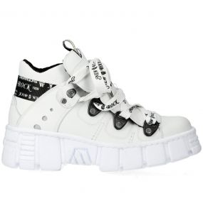 Chaussures New Rock Tank Power en Cuir Vegan Blanc