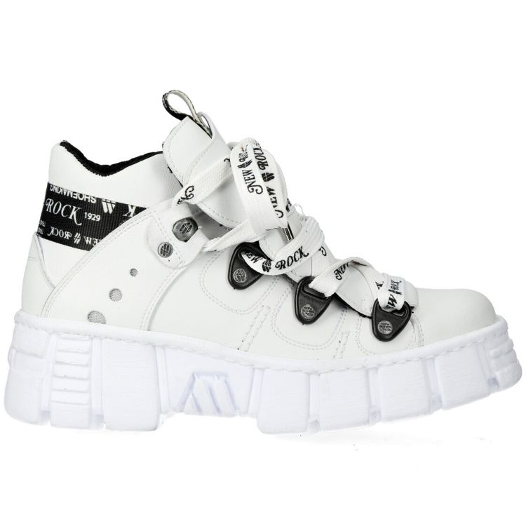 Chaussures New Rock Tank Power en Cuir Vegan Blanc