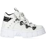 White Vegan Leather New Rock Tank Power Shoes