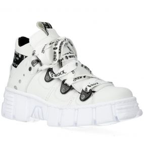 Chaussures New Rock Tank Power en Cuir Vegan Blanc