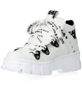 Chaussures New Rock Tank Power en Cuir Vegan Blanc