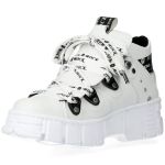 White Vegan Leather New Rock Tank Power Shoes