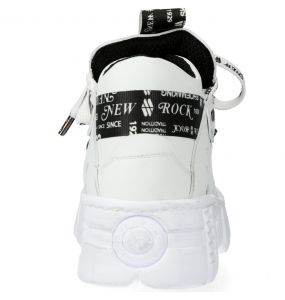 White Vegan Leather New Rock Tank Power Shoes