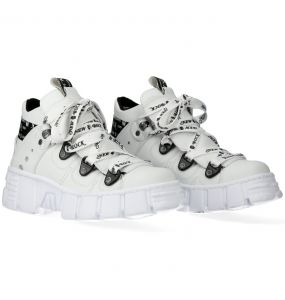 Chaussures New Rock Tank Power en Cuir Vegan Blanc