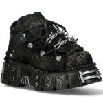 Black New Rock Metallic Shoes