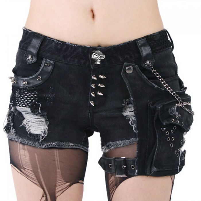 Short 'Mad Girl' en Denim Noir