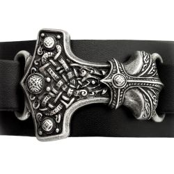 Black Thunderhammer Leather Wrist Strap