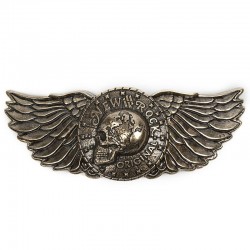 Golden Belt Buckle 'Skull Wings'