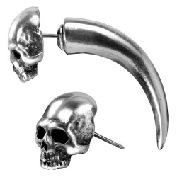 Tomb Skull Horn Stud Earring