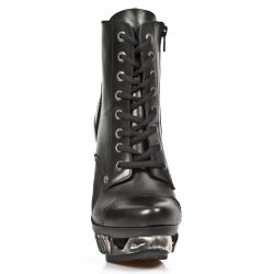 Black Itali and Nomada Leather New Rock Magneto Ankle Boots