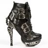 Black Nomada and Steel Pulik Leather New Rock Magneto Ankle Boots