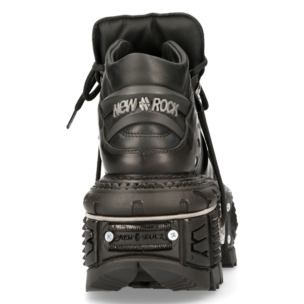 Black Leather New Rock Tank Shoes M.TANK006C-S1 • the dark store™