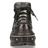 Chaussures Plateformes New Rock Tank en Cuir Itali et Pulik Noirs